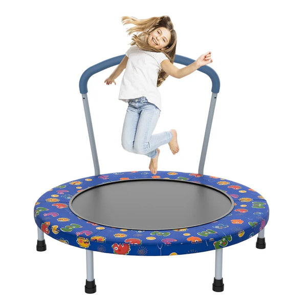 36inch Mini Trampoline For Kids Ages 1-6 Indoor Outdoor Trampoline With Handle For Kids
