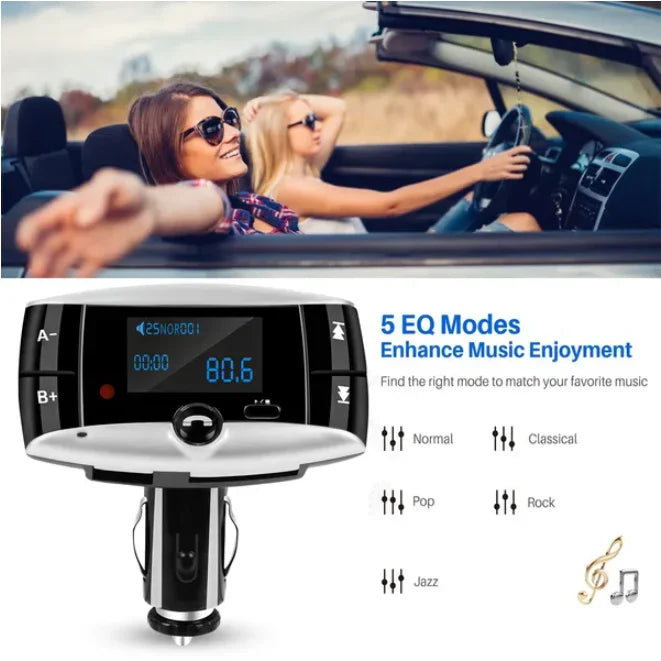 Car Mounted Wireless FM Transmitter is an all-in-one