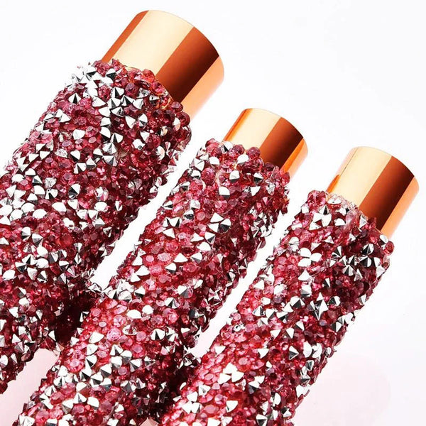 10Pcs Luxury Makeup Brush Set Diamond Rivet Handle Design Crystal Makeup Brush