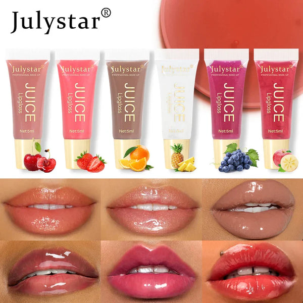 Fruit Flavor Glossy Lip Oil Natural Long Lasting Hydrating Plump Lip Gloss Moisturizing Shiny Watery Lip Tint