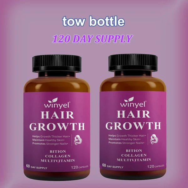Hair Growth Vitamins Containing 1,000 Mcg Ofbiotin, Collagen, Saw Palmetto,