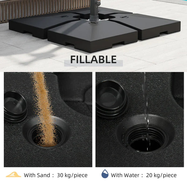 4 Pieces Cantilever Patio Umbrella Base