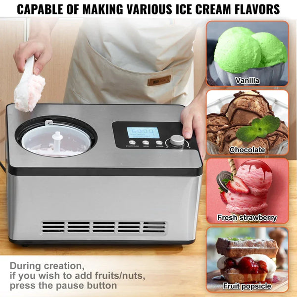 Automatic Ice Cream Maker With Built-in Compressor