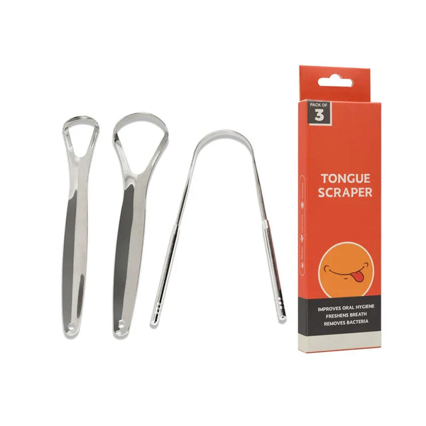 3Pcs Oral Care Pack,Tongue Scraper For Adults By Stainless,Steel Tongue Cleaners Reduce Bad Breath