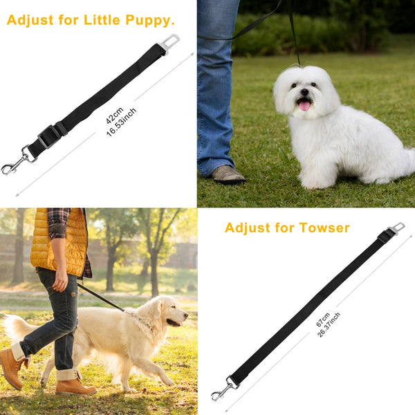 2Pcs Pet Dog Seat Belt Leash Adjustable Pet Dog Cat