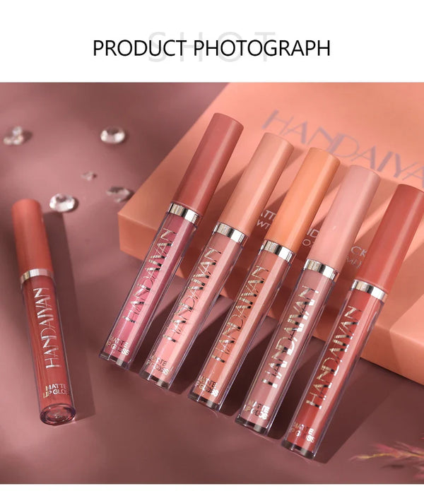 6Pcs Matte Liquid Lipstick Set - Waterproof, Long Lasting & Non-Stick Cup Velvet Lip Gloss