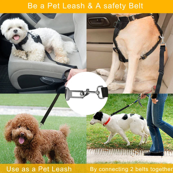 2Pcs Pet Dog Seat Belt Leash Adjustable Pet Dog Cat