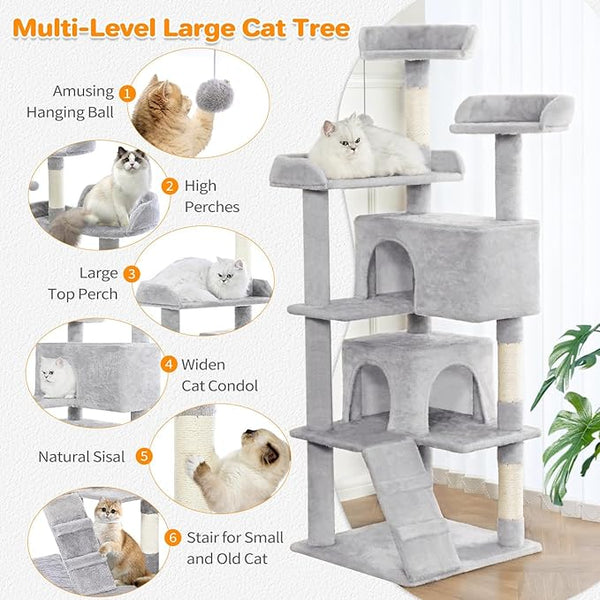 56-inch Pet Cat Tree For Indoor Cats