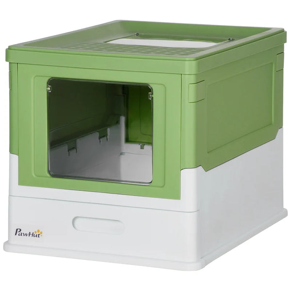 Fully Enclosed Cat Litter Box with Front Entry