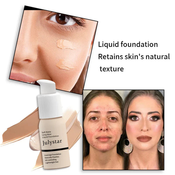 Oil Control Foundation Cream Full Coverage Concealer Long Lasting Waterproof Matte Foundation Makeup No Transfer Flawless Base