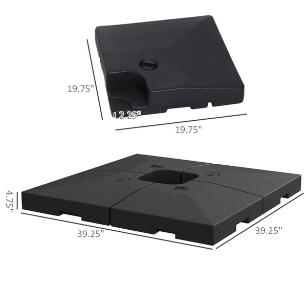 4 Pieces Cantilever Patio Umbrella Base