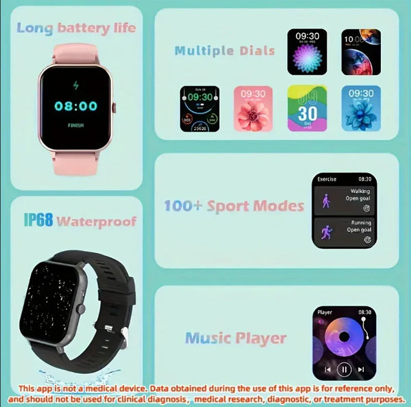 ZL54CJ Square Smartwatch Women BT Call Heart Rate