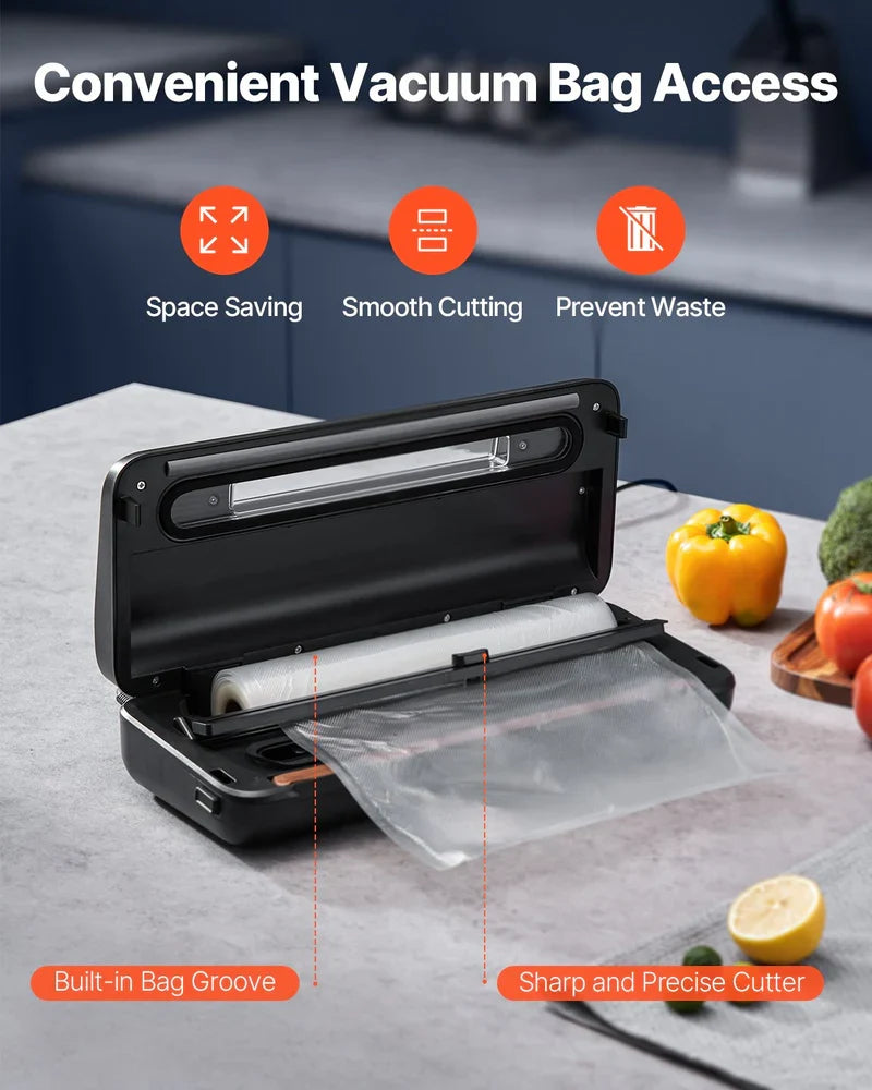 7-in-1 Vacuum Sealer Machine Fast-Compact Automatic Food Saver 120W Bags & Roll