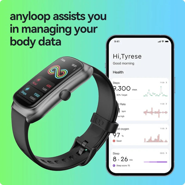 AMOLED Unisex Fitness Tracking Smartwatch With Heart Rate,