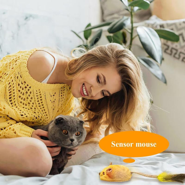 Interactive Cat Toys Mouse With LED Lights ForIndoor