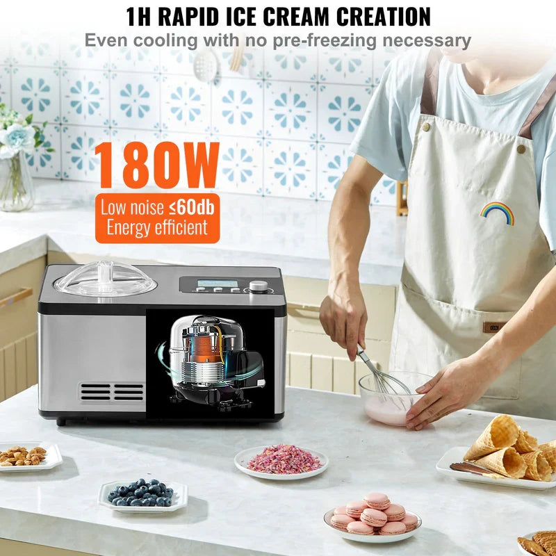 Automatic Ice Cream Maker With Built-in Compressor