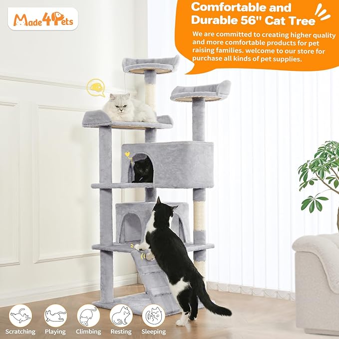 56-inch Pet Cat Tree For Indoor Cats