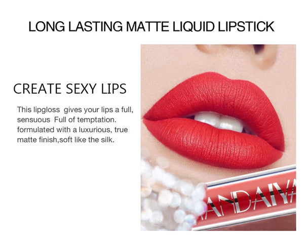 6Pcs Matte Liquid Lipstick Set - Waterproof, Long Lasting & Non-Stick Cup Velvet Lip Gloss