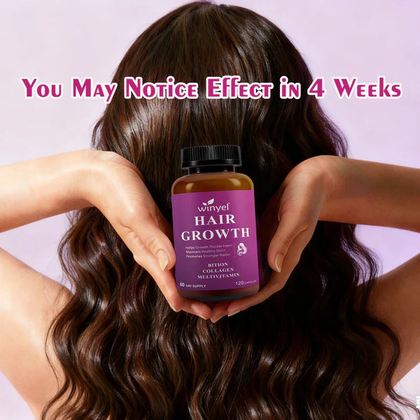 Hair Growth Vitamins Containing 1,000 Mcg Ofbiotin, Collagen, Saw Palmetto,