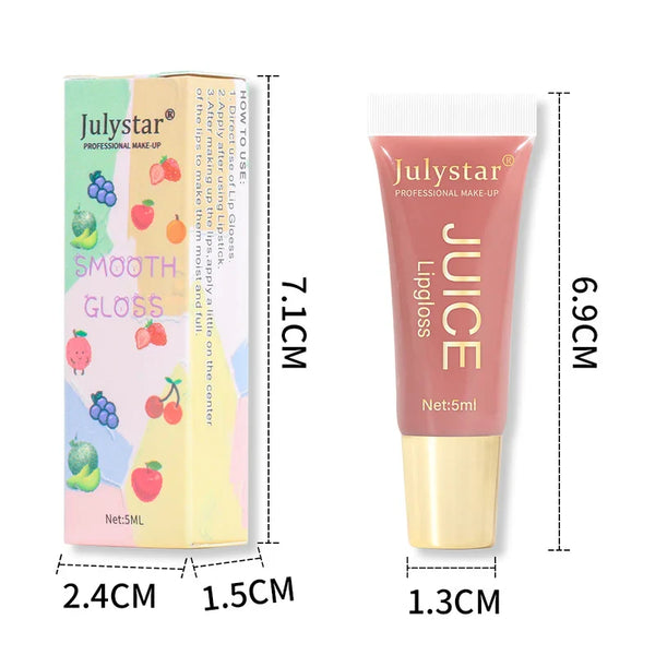 Fruit Flavor Glossy Lip Oil Natural Long Lasting Hydrating Plump Lip Gloss Moisturizing Shiny Watery Lip Tint