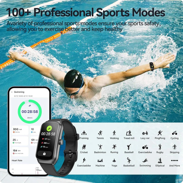 AMOLED Unisex Fitness Tracking Smartwatch With Heart Rate,