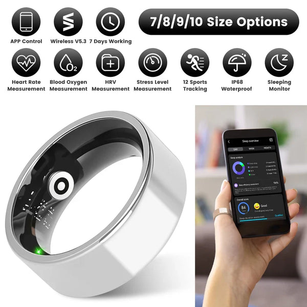 Smart Ring Health Tracker Fitness Sleep Stress HRV