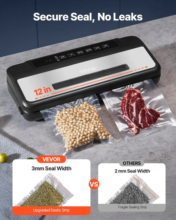 7-in-1 Vacuum Sealer Machine Fast-Compact Automatic Food Saver 120W Bags & Roll