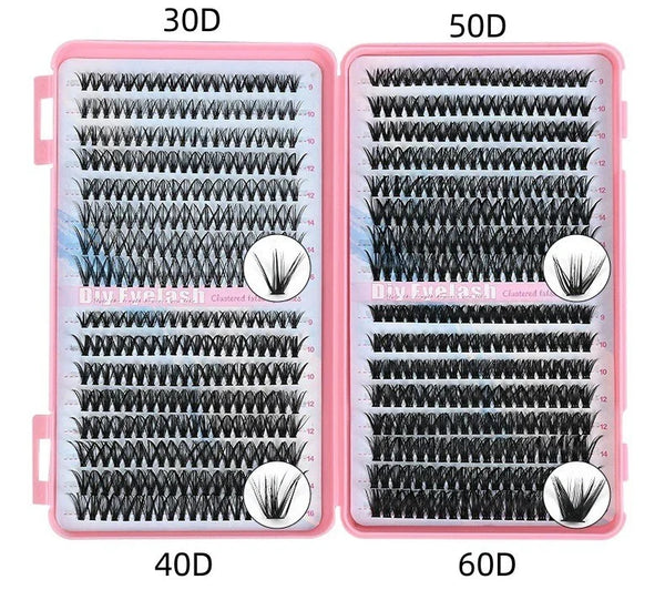 Lash Clusters, 640 Pcs Eyelashes Cluster Extensions 9-16mm Fluffy Individual Lashes 30D-60D D Curl False Eyelashes